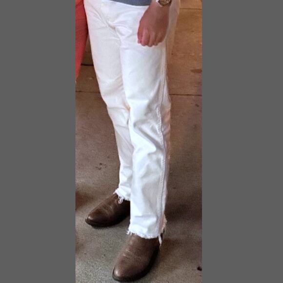 Wrangler Men's 13MWZ Cowboy Cut Original Fit Jean Frayed White 36W x 32L GUC - Picture 12 of 13